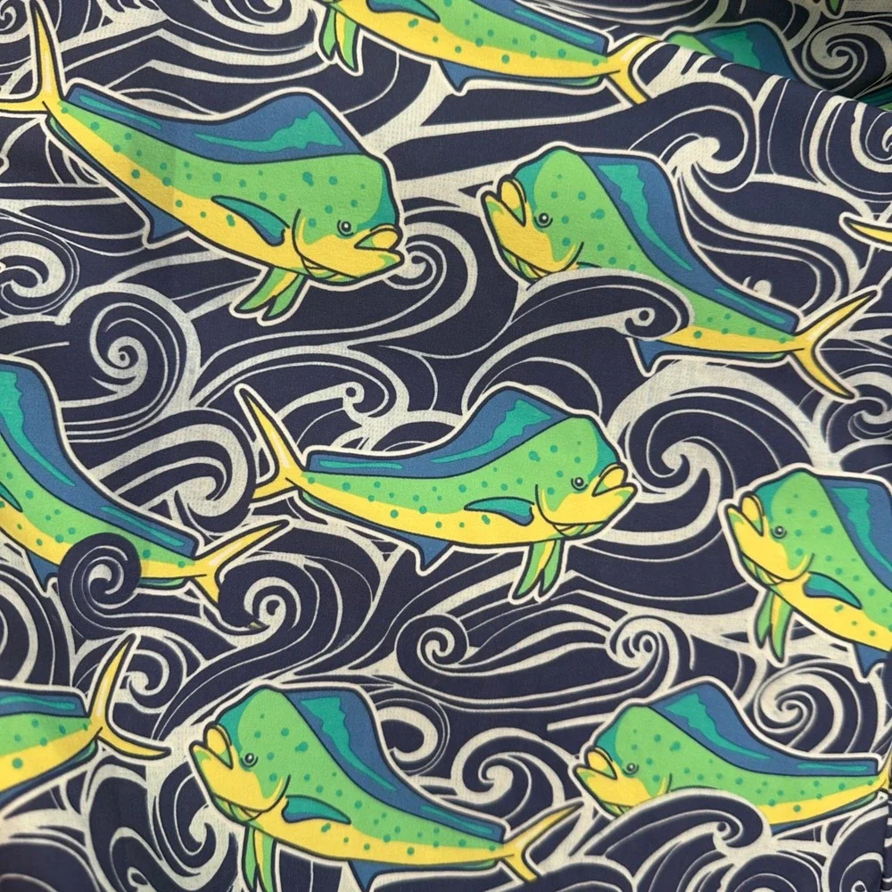 Vineyard Vines Mens 38 Board Shorts Dolphin Fish Performance Swim Trunks Pockets